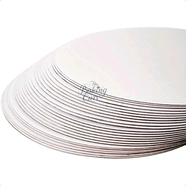 The Baking Curv Reusable Round MDF Cake Base – Ideal for Professional Cake Presentation (Pack Of 10)  - 8 Inch, White