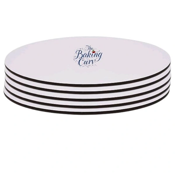 The Baking Curv Reusable Round MDF Cake Base – Ideal for Professional Cake Presentation (Pack Of 5)  - White, 12 Inch
