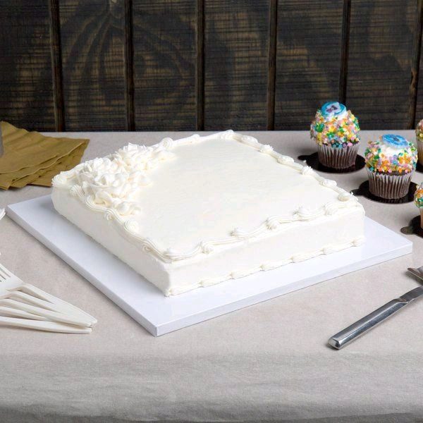 The Baking Curv Reusable Square MDF Cake Base 12x12 – Ideal for Professional Cake Presentation (Pack Of 5)  - 12 Inch, White