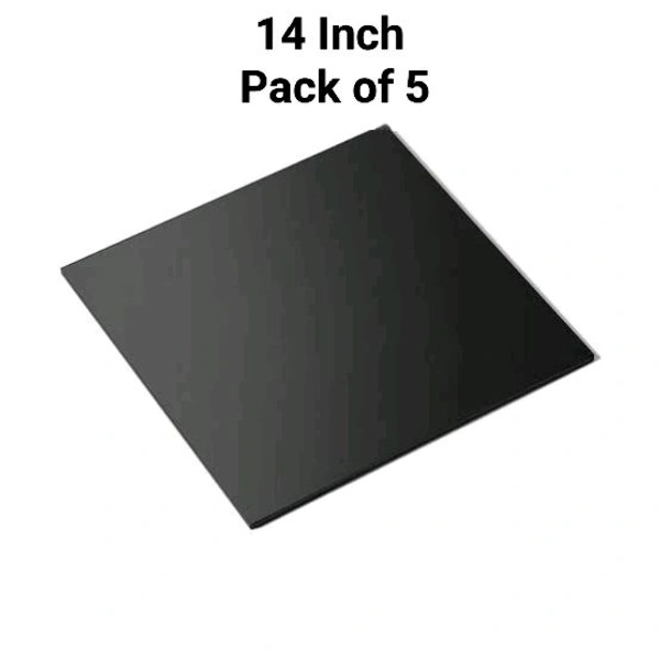 The Baking Curv Reusable Square MDF Cake Base 14x14 – Ideal for Professional Cake Presentation (Pack Of 5)  - 14 Inch, Black