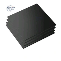The Baking Curv Reusable Square MDF Cake Base 14x14 – Ideal for Professional Cake Presentation (Pack Of 5)  - 14 Inch, Black
