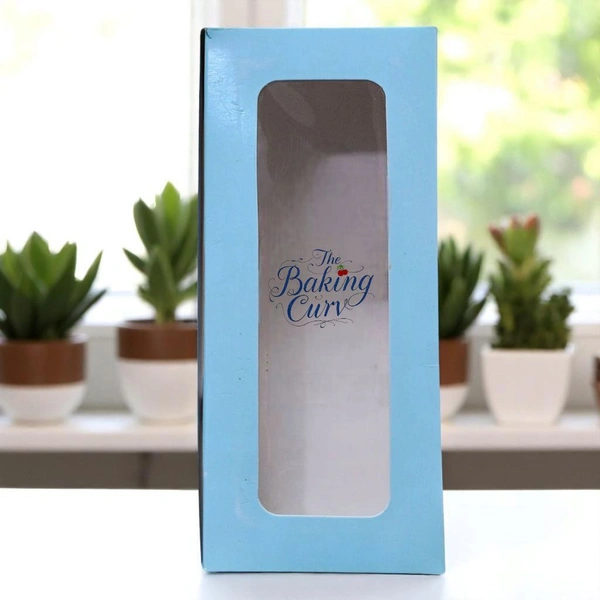 The Baking Curv 3 Cavity Cup Cake Box - Blue, Pack Of 10