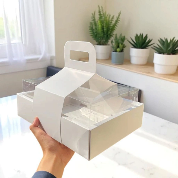 The Baking Curv 6 Cavity Cup Cake Box - Pack Of 5, White
