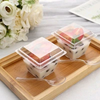 The Baking Curv Moouse Cup Premium Clear Dessert Glass with Lid (D5)