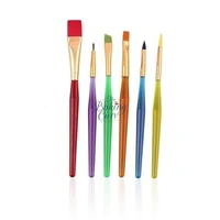 Set of 6 Different Sizes Synthetic Flat Paint Brush for Nail Brush Art, Artist Acrylic Painting(Synthetic Hair;Plastic)