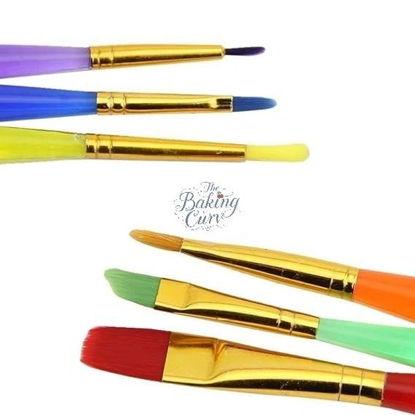 Set of 6 Different Sizes Synthetic Flat Paint Brush for Nail Brush Art, Artist Acrylic Painting(Synthetic Hair;Plastic)