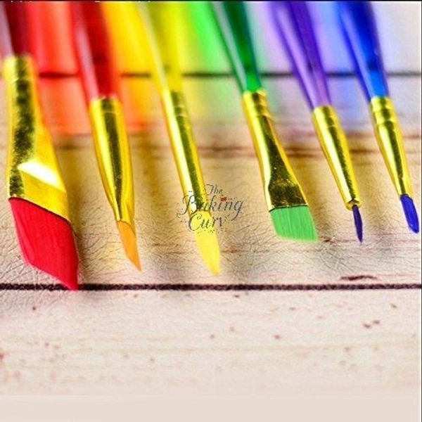 Set of 6 Different Sizes Synthetic Flat Paint Brush for Nail Brush Art, Artist Acrylic Painting(Synthetic Hair;Plastic)