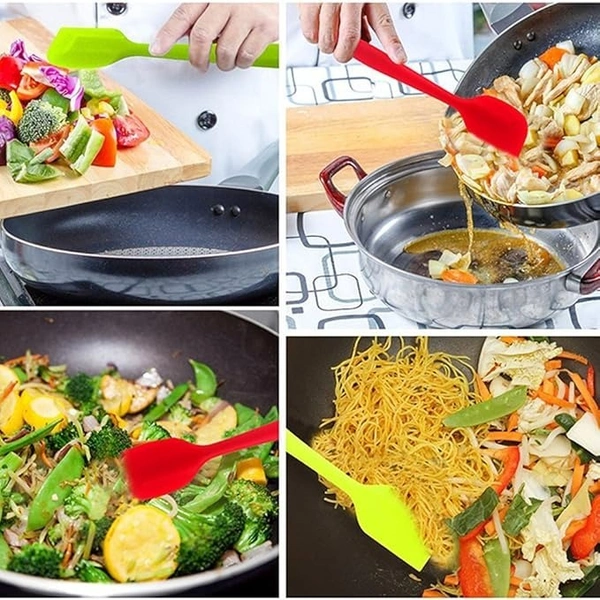 Silicone Spatulas, 10 inch Large Heat Resistant Non-Stick Flexible Rubber Scrapers Bakeware