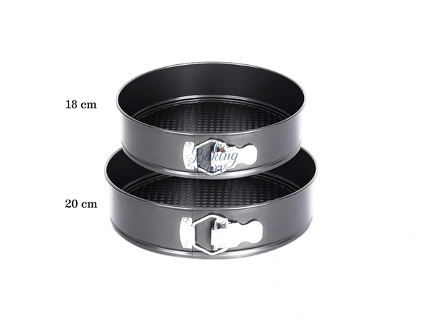 The Baking Curv Round Springform Cake Mould Set – 2pcs Non-Stick Removable Base Tins for Cheesecake & Baking