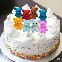 The Baking Curv Teddy Bear Cake Topper Set – 8 Cute Figurines for Birthday & Baby Shower Cakes
