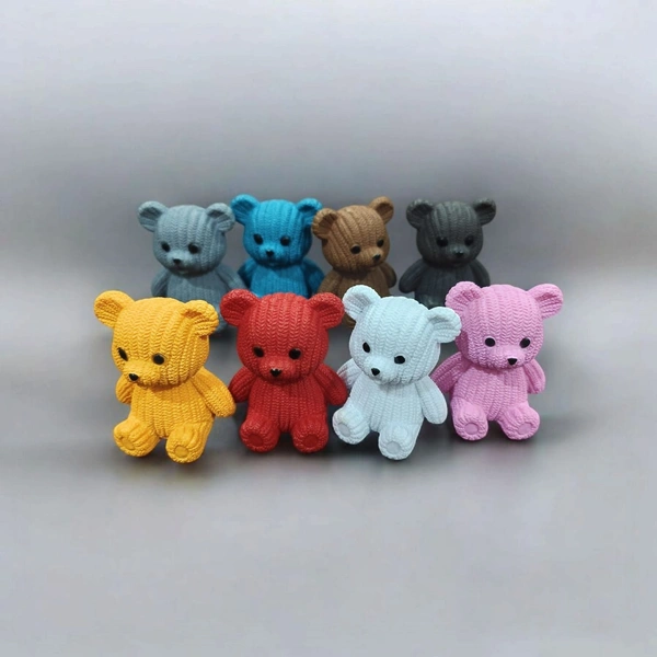 The Baking Curv Teddy Bear Cake Topper Set – 8 Cute Figurines for Birthday & Baby Shower Cakes