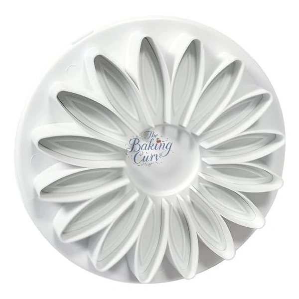 "Veined Sunflower & Daisy Cutter Set – Pack of 3 Plastic Flower Molds for Fondant, Cookies & Crafts"