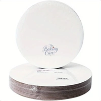 The Baking Curv Reusable Round MDF Cake Base – Ideal for Professional Cake Presentation - 8 Inch, White, Pack of 10