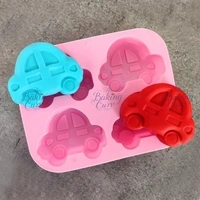 The Baking Curv Car Shape Silicone Mould – 4-Cavity Non-Stick, Flexible & Reusable Tray for Chocolate, Jelly, Candy & Kids' Treats
