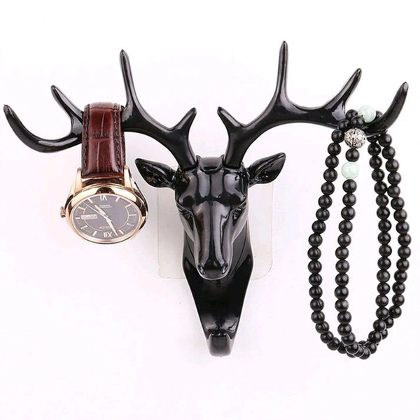Deer Head Self Adhesive Wall Door - White