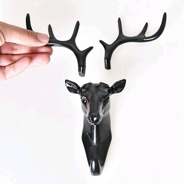 Deer Head Self Adhesive Wall Door - White