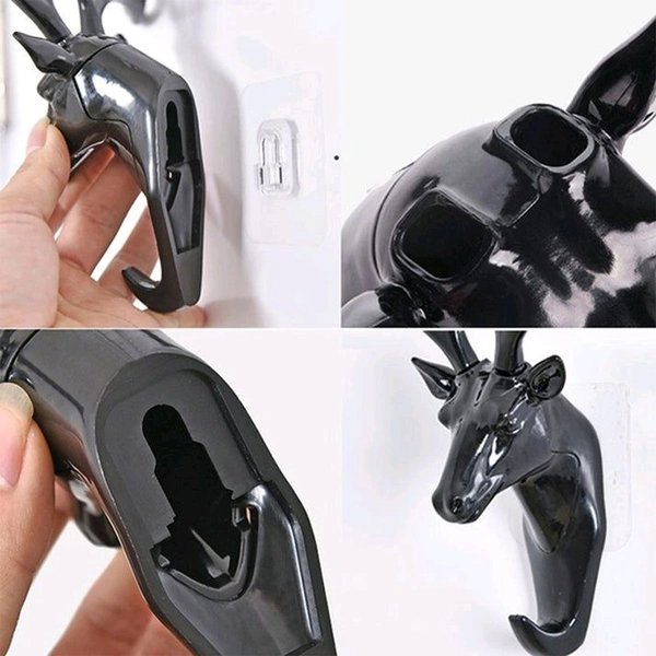 Deer Head Self Adhesive Wall Door - Gray