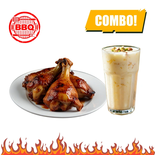 LightBite BBQ Leg Piece (2pcs) & Standard Lassi