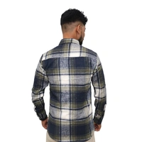 Look Me Apparel Men Multicolor Checked Shirt | Navy, Olive & White | Full Sleeve | Casual Fit | Cotton Flannel - XL, Green::White