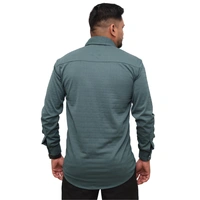 Look Me Apparel Men Solid Green Formal Shirt | Full Sleeve | Smart Fit - L, Green