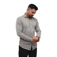Look Me Apparel Men Solid Grey Formal Shirt | Full Sleeve | Smart Fit - L, Grey