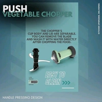 800ML Manually Handy Chopper Mixer Cut For Vegetable, Onion, Salad, Tomato Crush Chopper 
Name: 800ML Manually Handy Chopper Mixer Cut For Vegetable, Onion, Salad, Tomato Crush Chopper 
Product Breadth: 6 Cm
Product Height: 8 Cm
Product Length: 8 Cm
Net Quantity (N): Pack Of 1
800ML Manually Handy Chopper Mixer Cut For Vegetable, Onion, Salad, Tomato Crush Chopper