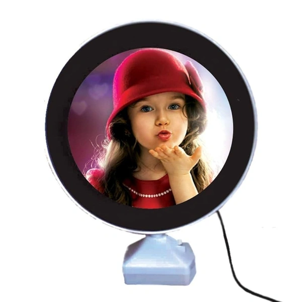Mehra Gift House Circle shape magic mirror photo frame