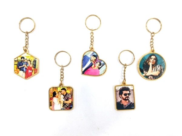 Mehra Gift House Customized Golden Key Chain in different Shapes