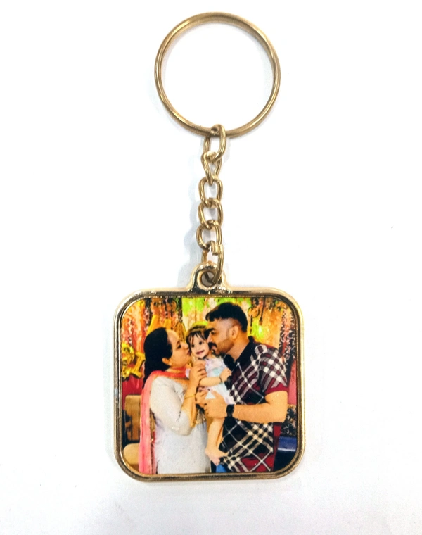 Mehra Gift House Customized Golden Key Chain in different Shapes