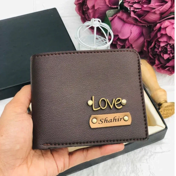 Mehra Gift House Personalized Men's wallet With Name & Charms
