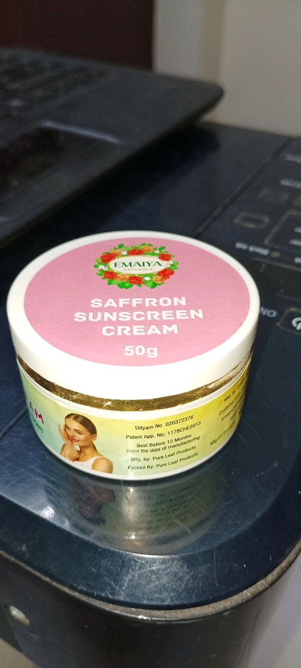 Emaiya Naturals SUNSCREEN CREAM - White, H 5x 5 Inch