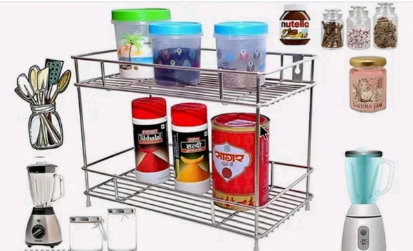 Smart Home Multiple Purpose No Waist Your Storage And The Work Of Multy perpose Stainless Still 2 Layer Storage Rganised Rake For Kitchen Holder Kitchen Rake  - Alto, steel To Layer l