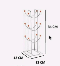Cup Stand Steel Stand Easy Cuverd Area And Best Quality Of A Product Teel Long Term Use Safe Your cup - White, Hight 34 Cm Base 12 cm