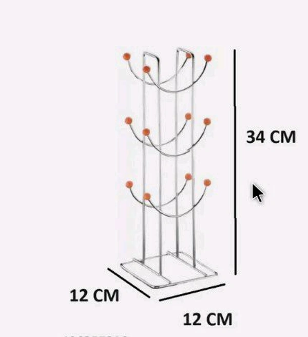 Cup Stand Steel Stand Easy Cuverd Area And Best Quality Of A Product Teel Long Term Use Safe Your cup - White, Hight 34 Cm Base 12 cm
