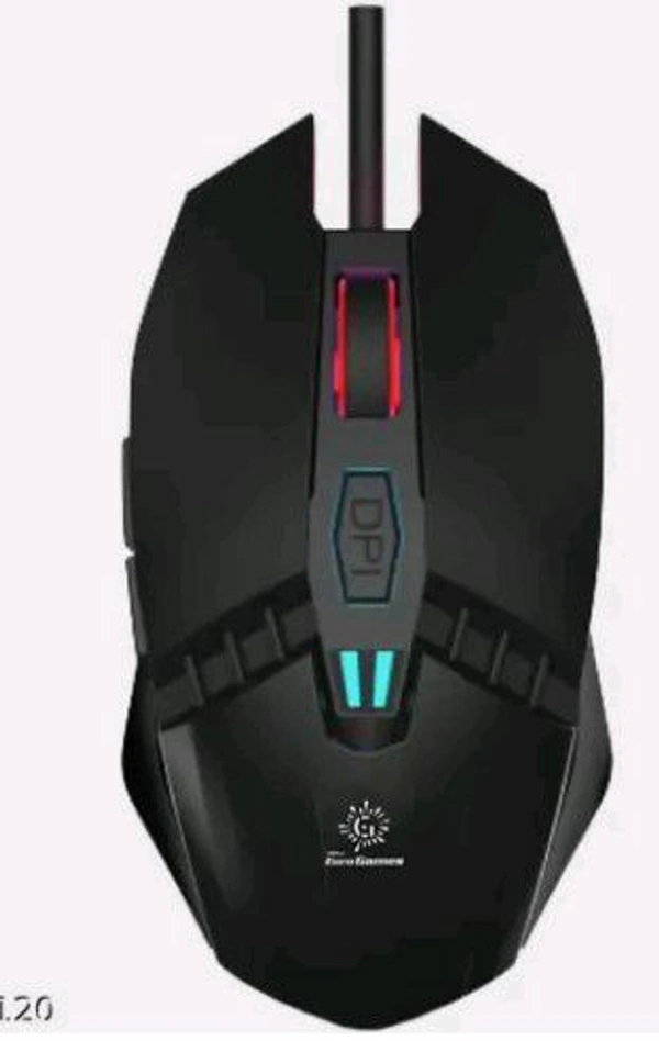 MTLK RPM EURO PM MOUSE GAMING 7 COLOUR RGB LIGHT 6 BUTTON 4 LEVEL DPI UPTO 3200 BUTTTON RUBBBER COATEAD MOUSE  - Black