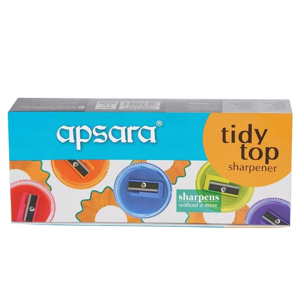 Apsara Tidy Top Sharpener | Round Shape  - Brand 	Apsara, Nataraj Specific Uses For Product 	Sharpening Material 	Plastic Target Audience 	Artist, Teacher, Student Special Feature 	Portable