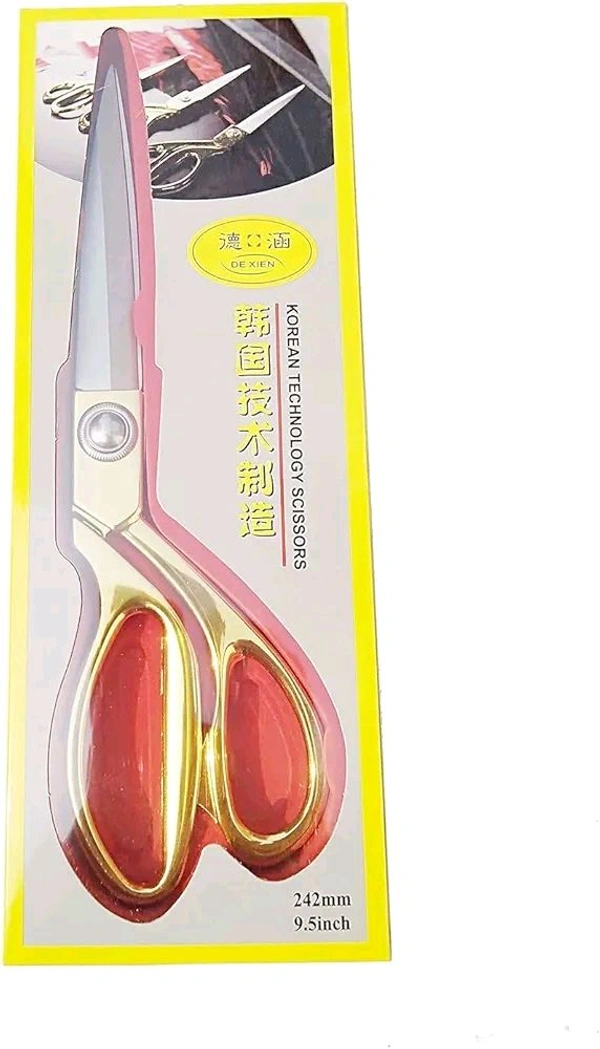 Golden Excellent Quality Left Handed & Right Handed Stainless Steel Cloth Scissor (Kainchi,Kaichi) for Multipurpose uses, Especially for Tailor Master, 9.5 Inch Long Pack-of-1