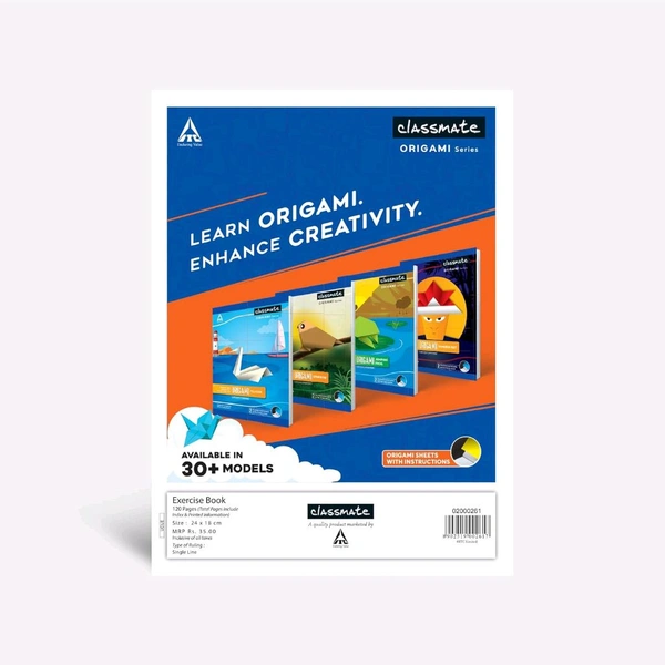 Classmate Notebook | 120 Pages | Single Line | 24.0cm x 18.0cm | Pack of 4 | Ruled Notebook for School Students