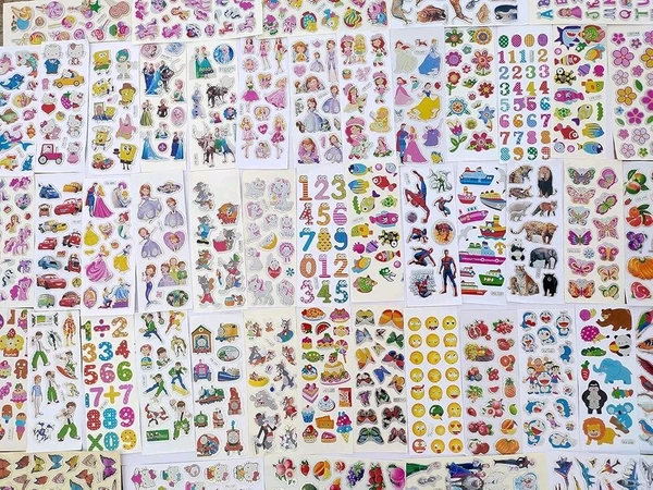 Eclet Cartoon Puffy 3D PVC Cute Mix Stickers Funny for Kids On Gifts (20 Sheet), removable1