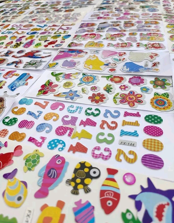 Eclet Cartoon Puffy 3D PVC Cute Mix Stickers Funny for Kids On Gifts (20 Sheet), removable1