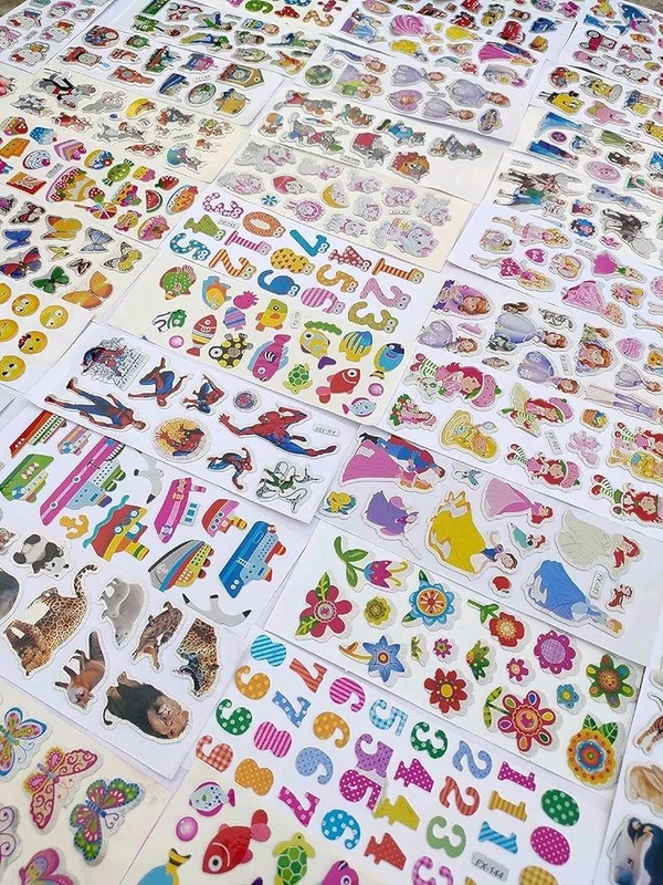 Eclet Cartoon Puffy 3D PVC Cute Mix Stickers Funny for Kids On Gifts (20 Sheet), removable1