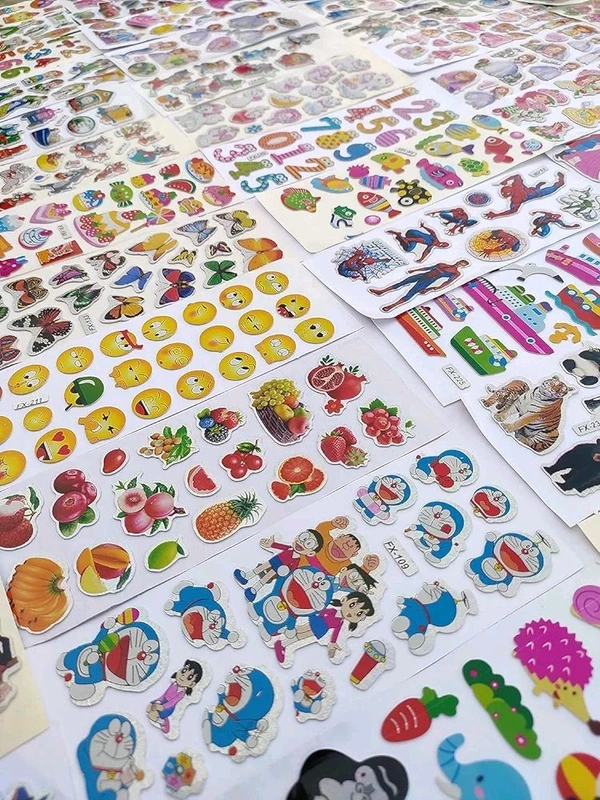 Eclet Cartoon Puffy 3D PVC Cute Mix Stickers Funny for Kids On Gifts (20 Sheet), removable1