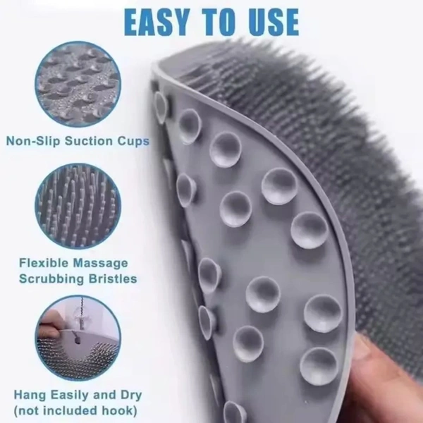 Anti Slip Silicon Foot & Back Scrubber Mat
