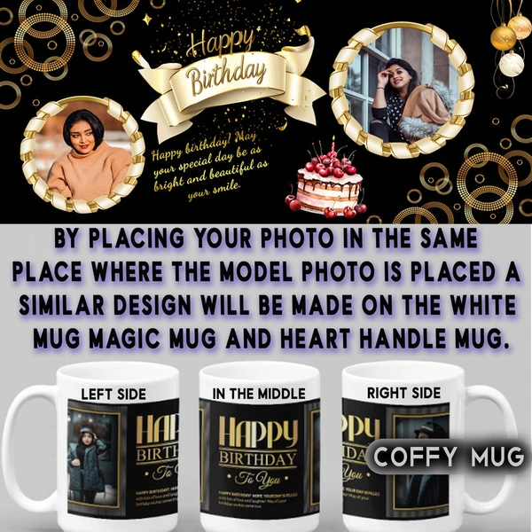 Coffy Mug For Birthday  D.N 04 - BLACK MUG