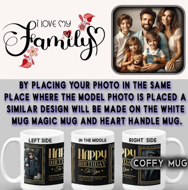Coffy Mug For LOVELY Family D.N 03 - HEART HANDLE MUG
