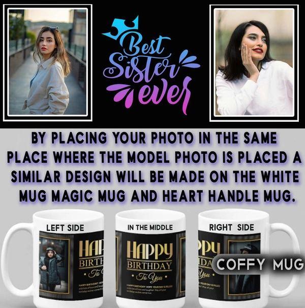 Coffy Mug For Sister D.N 04 - HEART HANDLE MUG