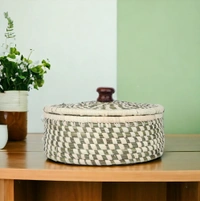 Handmade Sabai Grass Roti Box/Bread Basket - 7.62 cm, 20.3 cm, 20.3 cm