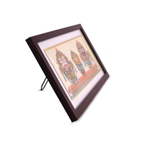 Handpainted Lord Jagannath, Balabhadra, and Subhadra Pattachitra Painting on Tussar Silk (Badasinghara Besha) 13 X 7 Inches - 0.5 in, 13 in, 7 in