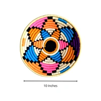 Multi Colour Sabai Grass Wall Basket | Bohemien decor | Ecofriendly & Sustainable | 10 inches - 1 in, 10 in, 10 in