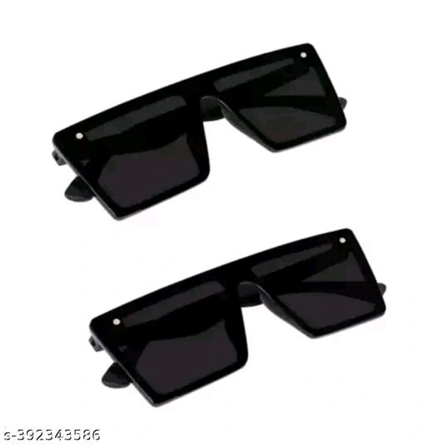 Black Rectangular Sunglasses With UV Light Resistance 